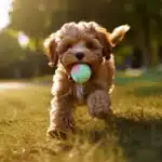 Cavapoo Playing Fetch