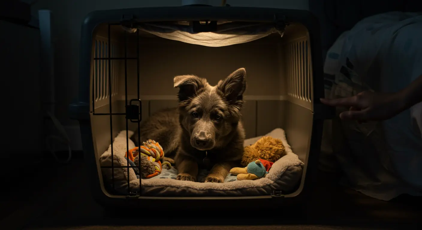 puppy whining in crate stop night guide
