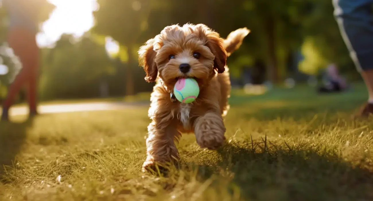Cavapoo_Playing_Fetch