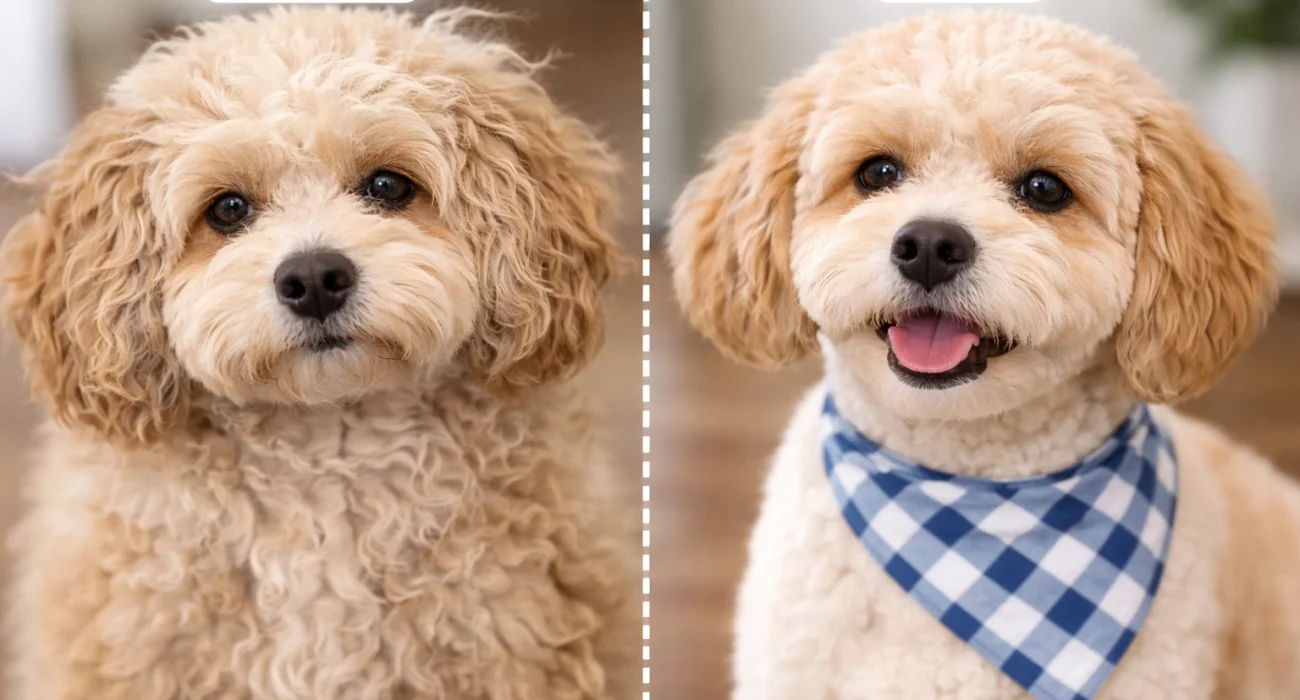 cavapoo before after shaving