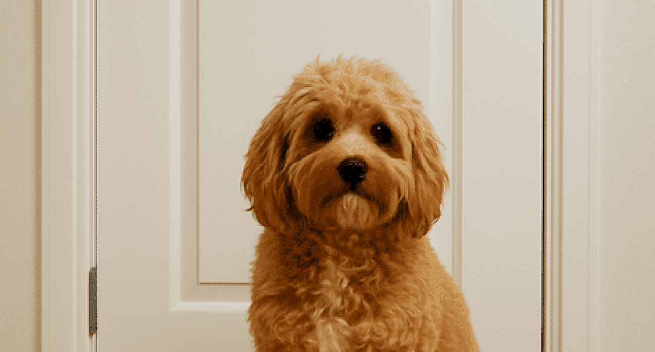 cavapoo following you